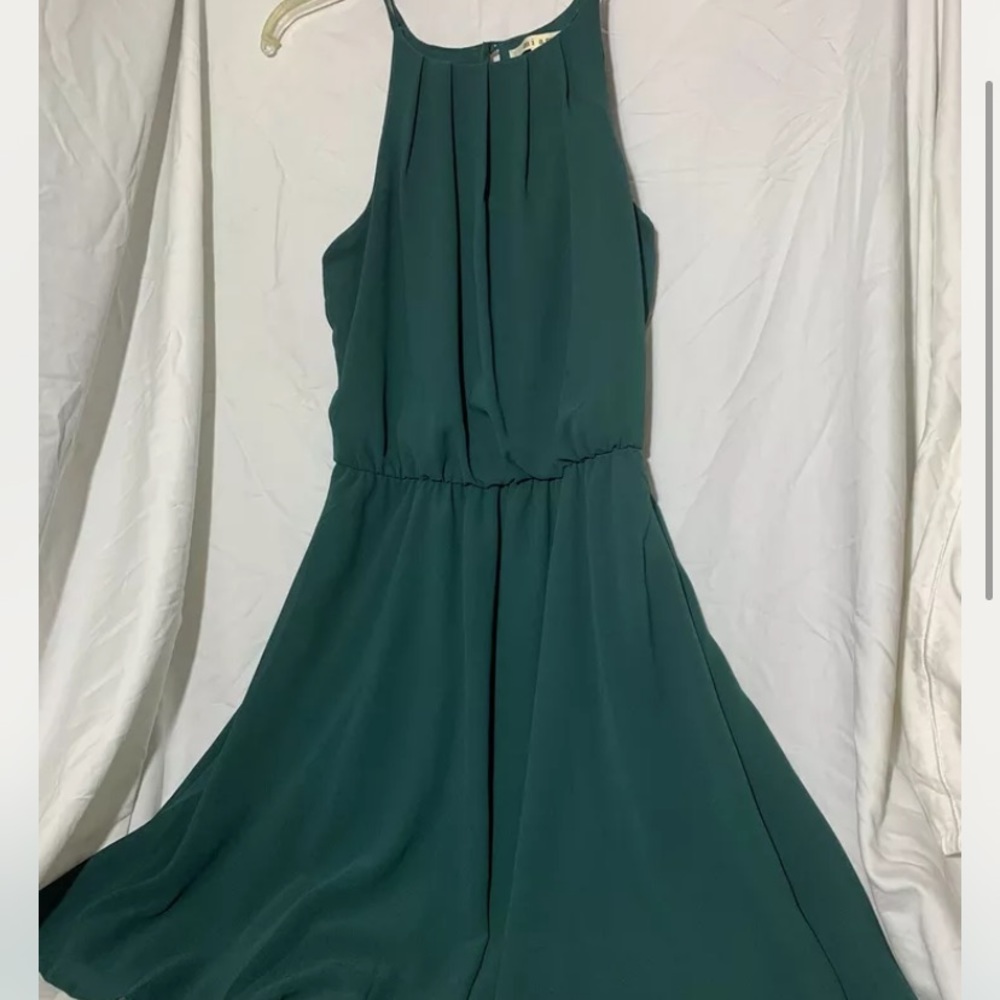 Miami Green Emerald Dress Sleeveless Fit & Flare Womens Small